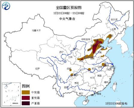 全国霾区预报图。