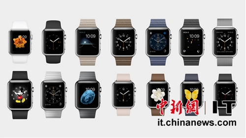 Apple Watch 系列，有不锈钢或深空黑色不锈钢表壳。